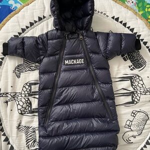 Mackage Down Bunting Snowsuit in Navy for Baby size 0-3 months